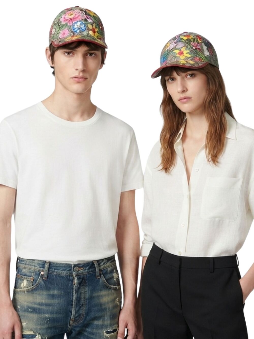 Gucci GG Supreme Floral Claudia Coated Canvas Baseball Hat Multicolor One Size ]